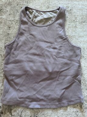 Vuori Ribbed Lilac Tank Top w/ Built-In Bra Size Small